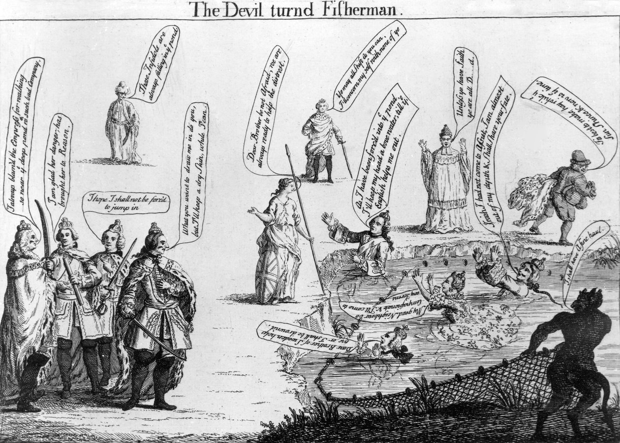 Az ördögből halász lett, 1757 körül alkotó: English School