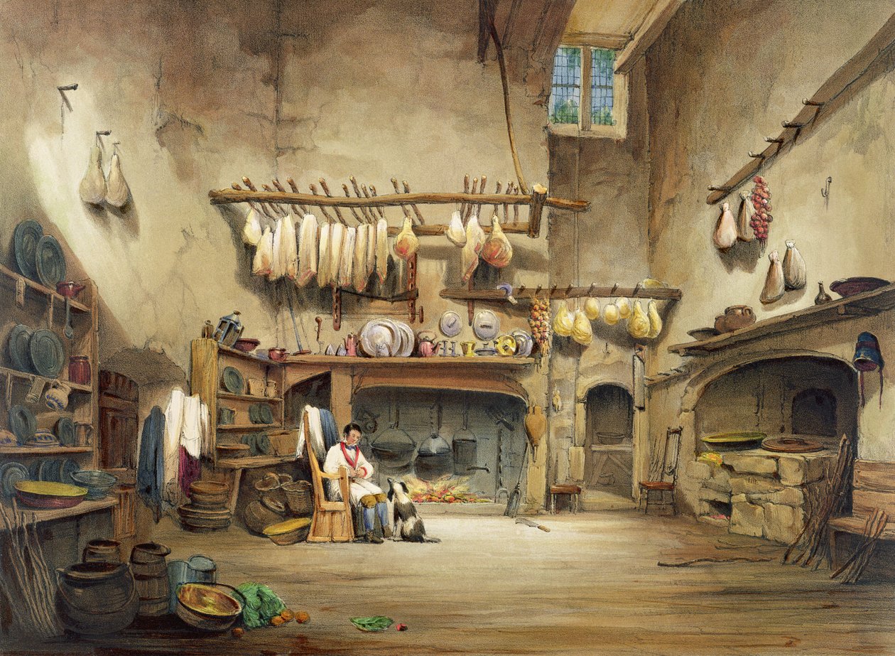 A konyha, Cotehele ház, 1830-40 körül alkotó: English School
