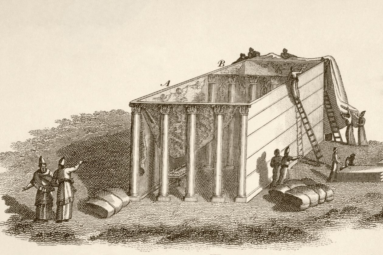 A tabernákulum a vadonban feltárva (litho) alkotó: English School
