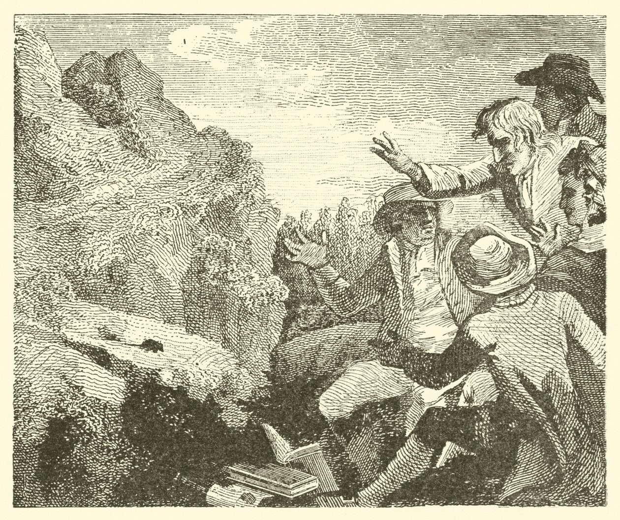 A vajúdó hegyek (metszet) alkotó: English School