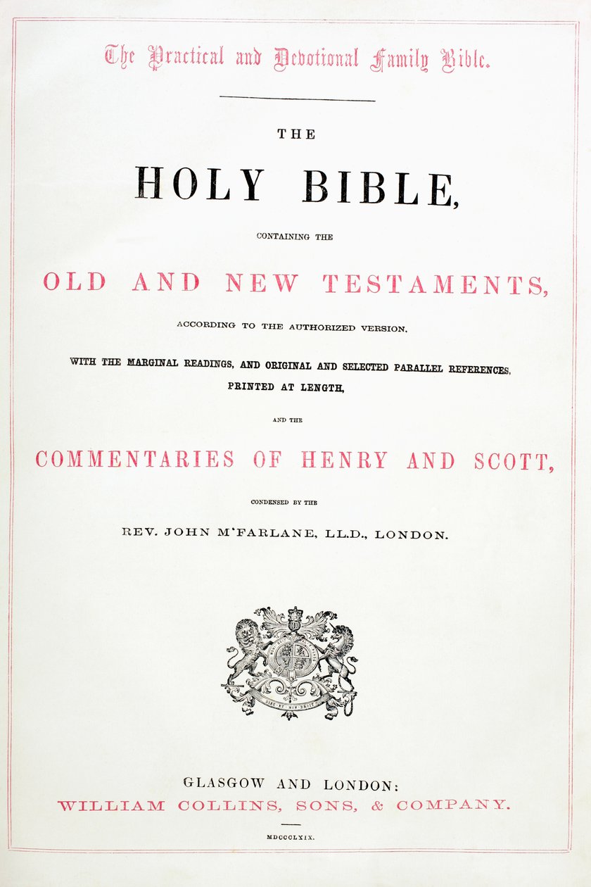 Címlap a Szent Bibliából alkotó: English School