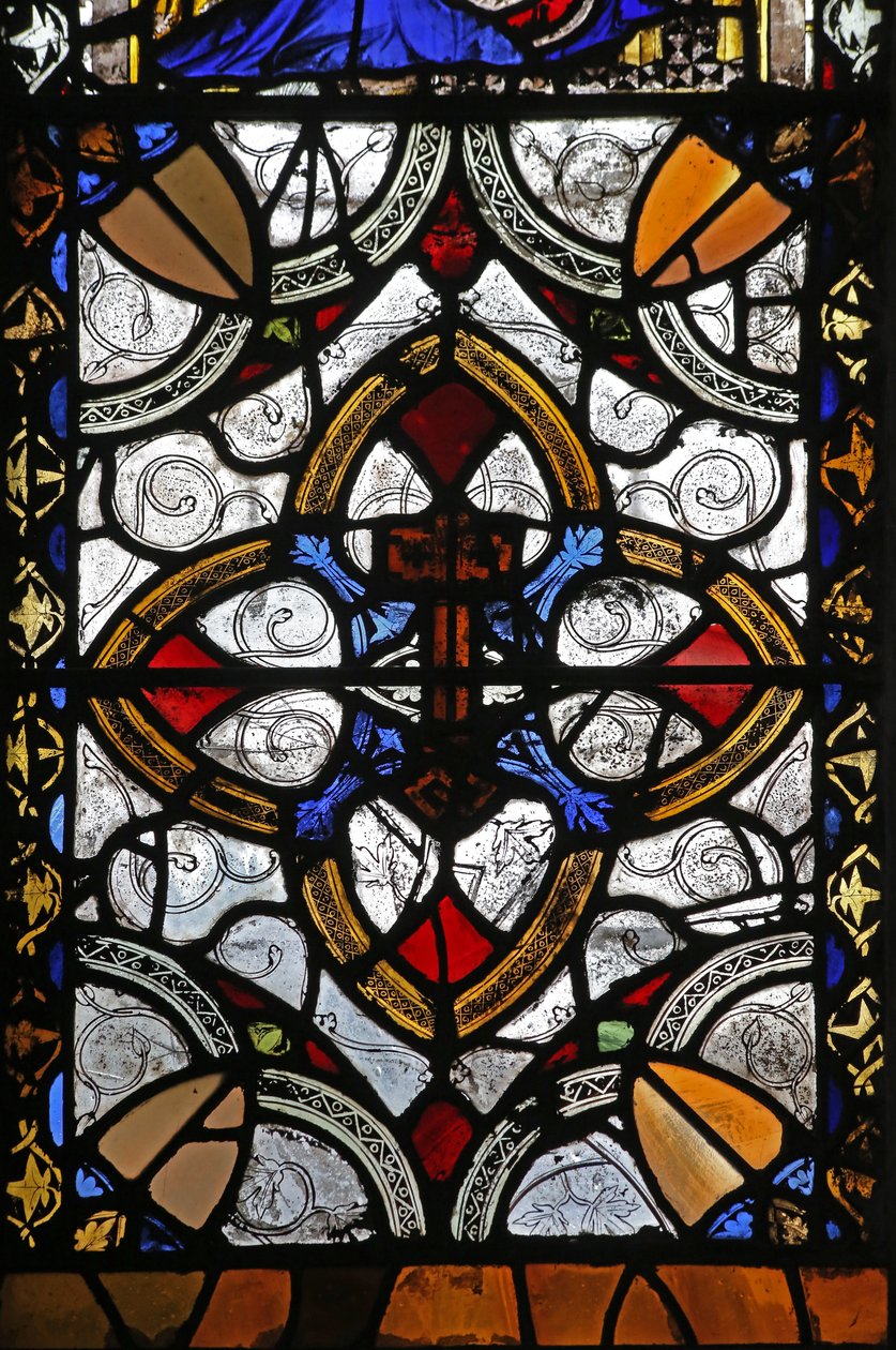 Grisaille-t és Szent Péter-emblémát ábrázoló n4-es ablak alkotó: English School