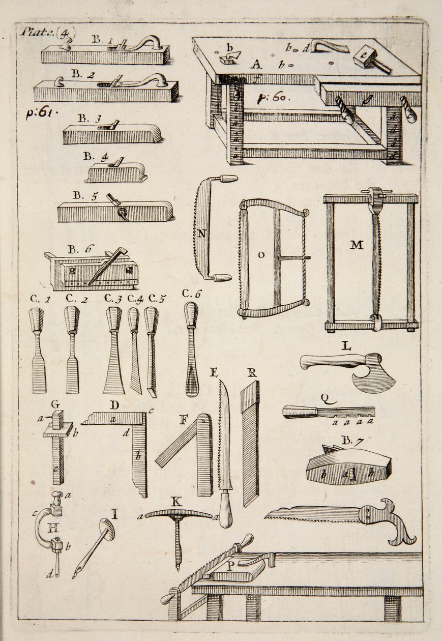 Famegmunkáló Szerszámok, pub. 1683-as metszet. alkotó: English School