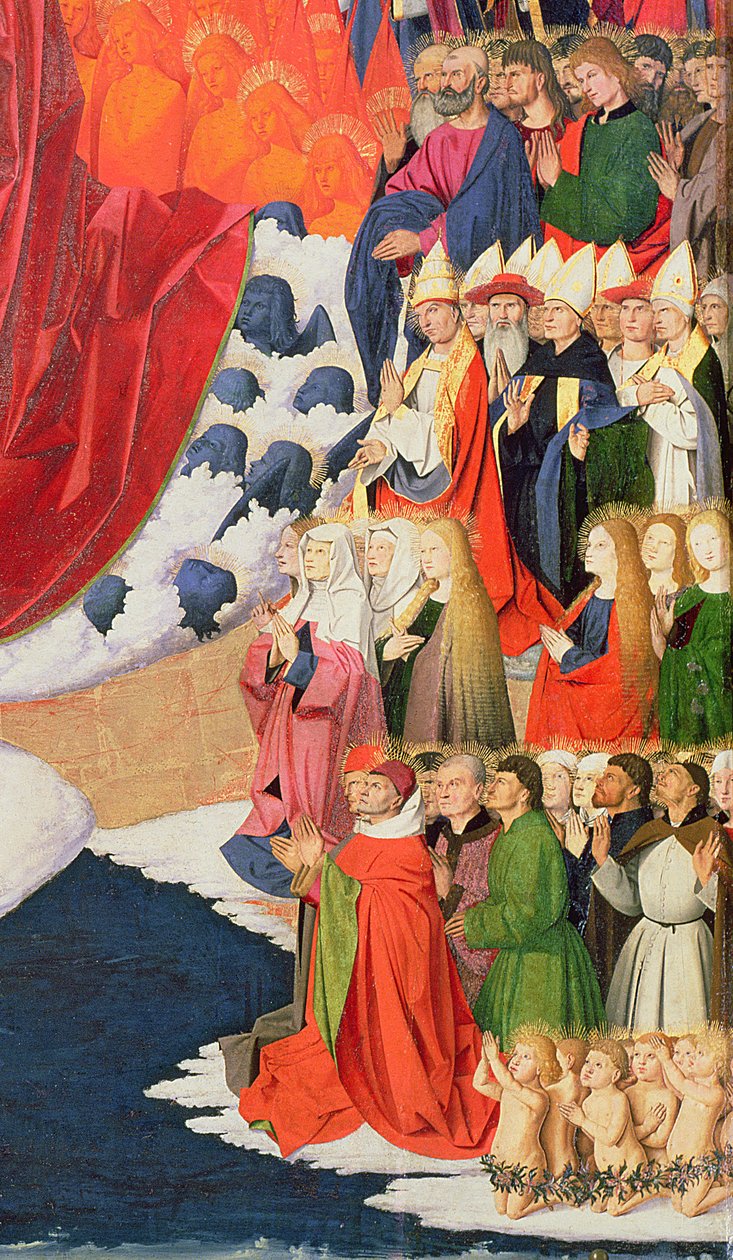A Szűz koronázása, befejezve 1454 (57626 részlet) alkotó: Enguerrand Quarton