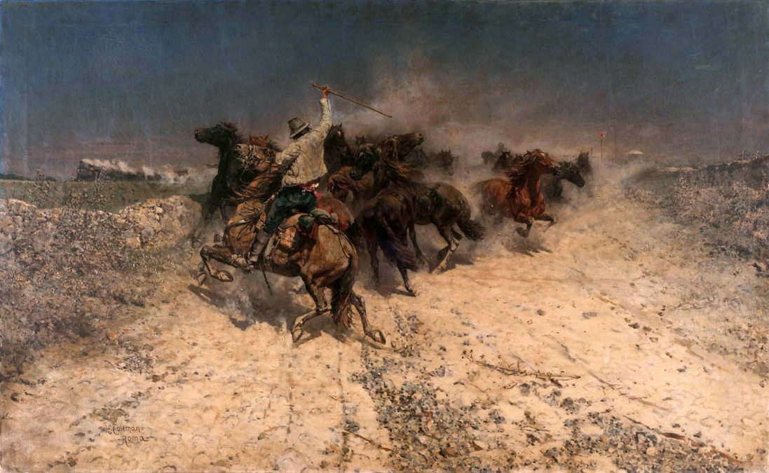 Pánik Rohanó lovak alkotó: Enrico Coleman