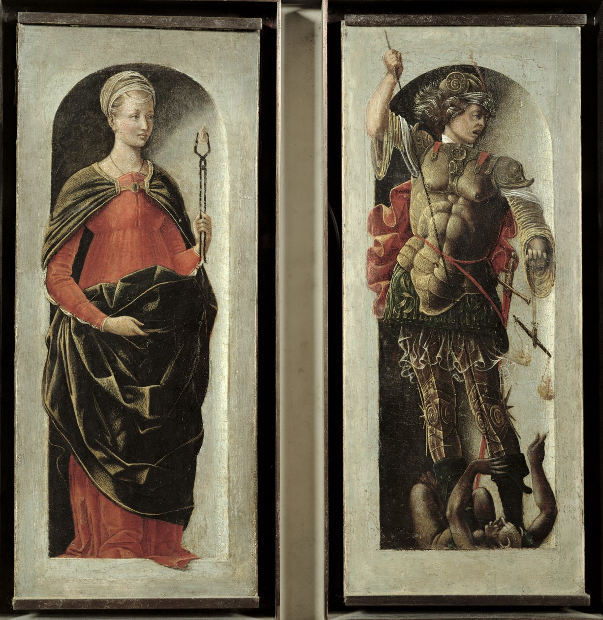 Szent Apollónia és Szent Mihály, 1473 körül alkotó: Ercole de Roberti