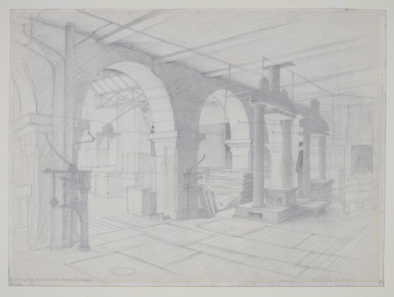 Egy csomagolóüzlet, Bradford alkotó: Eric Gill