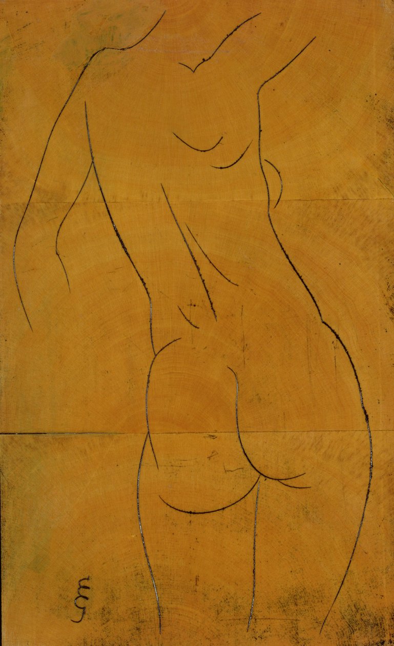 Női akt, hátulnézet (fatömb) alkotó: Eric Gill