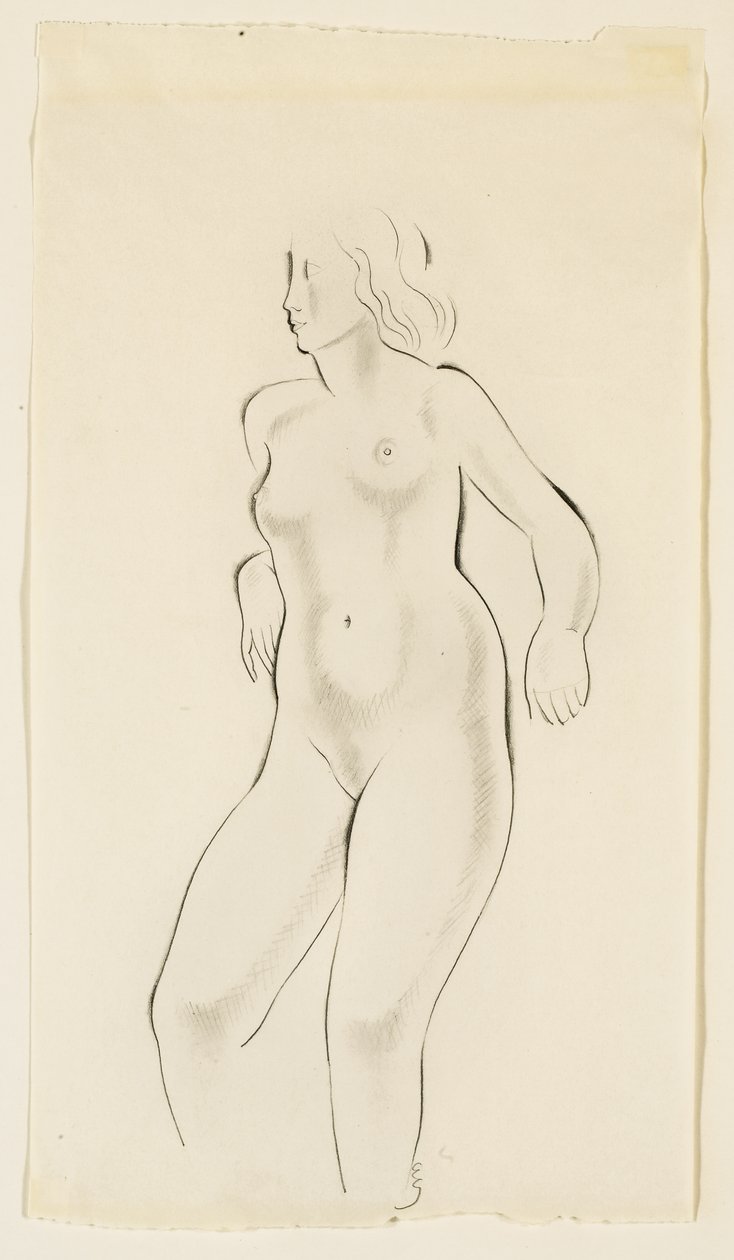 Tanulmány egy női aktról alkotó: Eric Gill