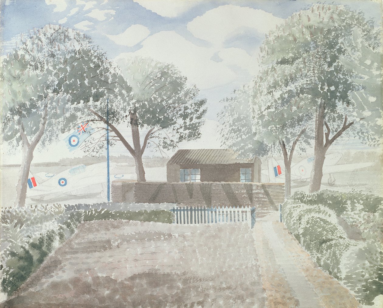 Repülőtér, 1942 körül alkotó: Eric Ravilious
