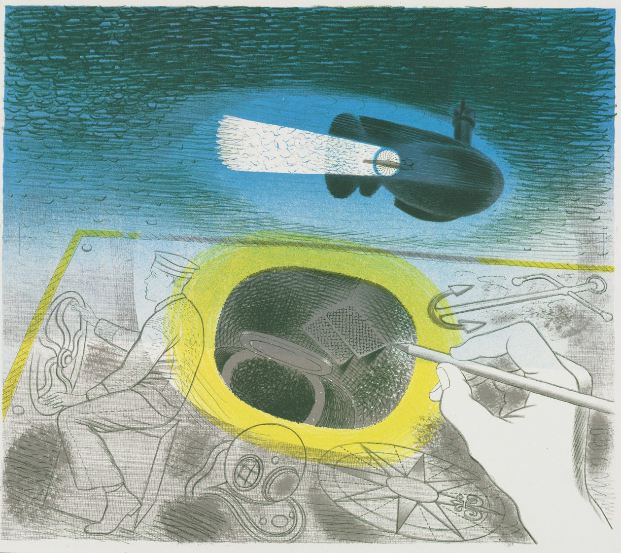 Tengeralattjáró-sorozat: Bevezető litográfia alkotó: Eric Ravilious
