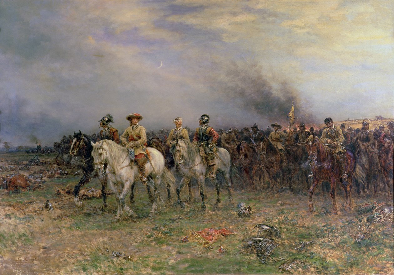 Cromwell a Marston Moor-i csata után alkotó: Ernest Crofts