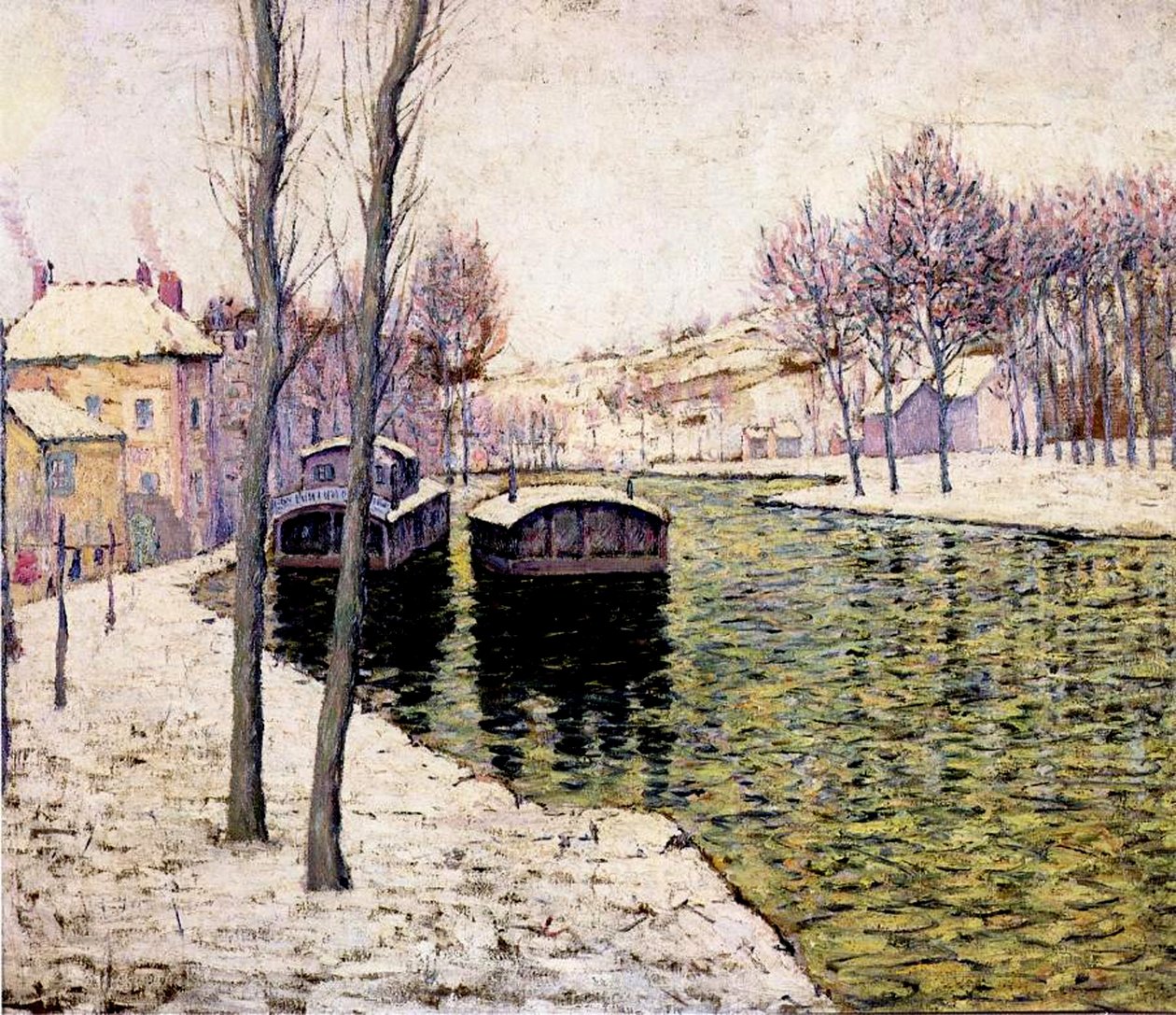 Bárkák a Szajnán, 1894 alkotó: Ernest Lawson