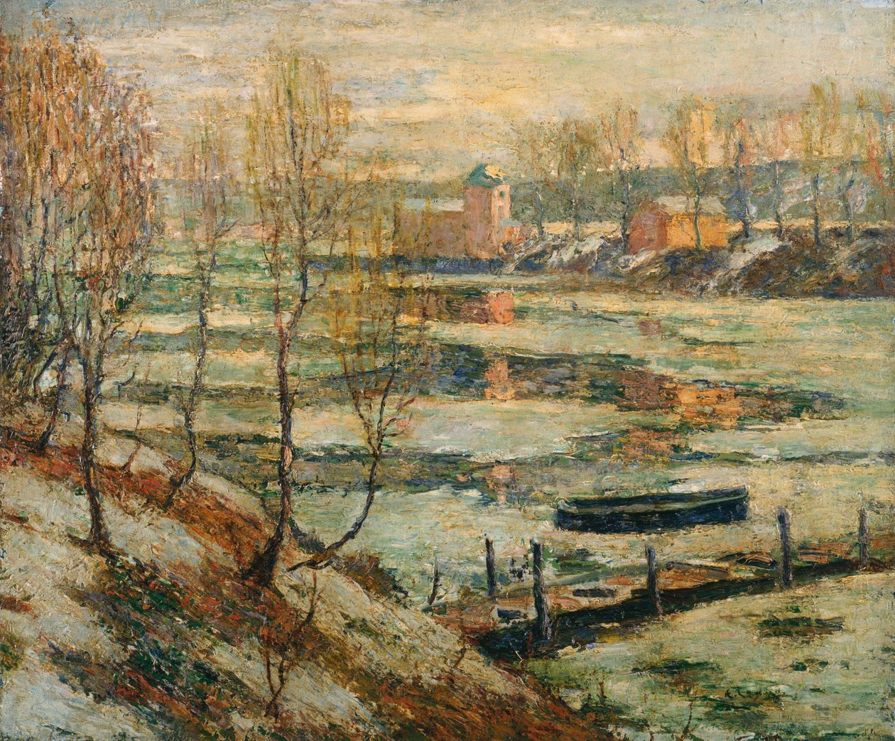 Jég a folyóban alkotó: Ernest Lawson