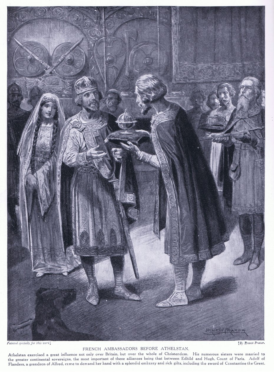 Francia nagykövetek Athelstan előtt, 1920-as évek alkotó: Ernest Prater
