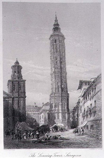A ferde torony, Saragossa (metszet) alkotó: Ernest (after) George