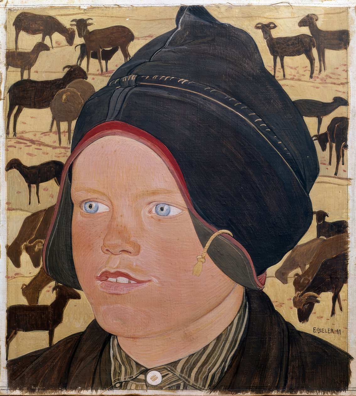 A lány a birkákkal alkotó: Ernest Bieler