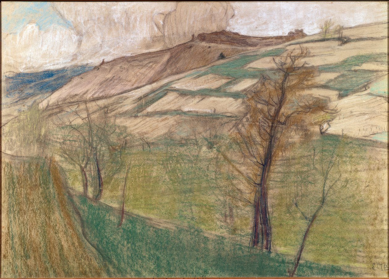 Tájkép Savièse környékén alkotó: Ernest Bieler