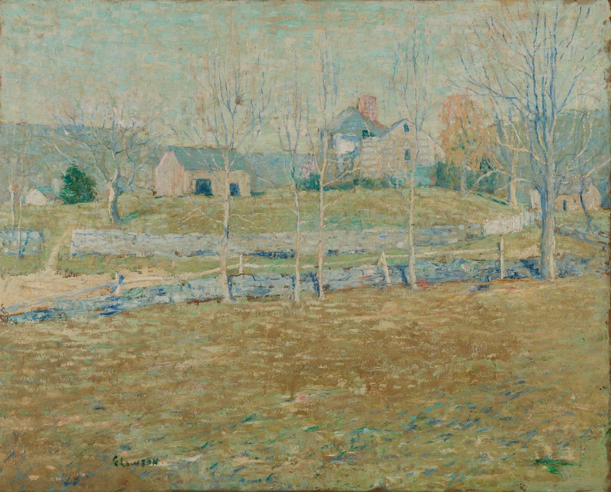 Egy elhagyott farm, kb. 1908. alkotó: Ernest Lawson