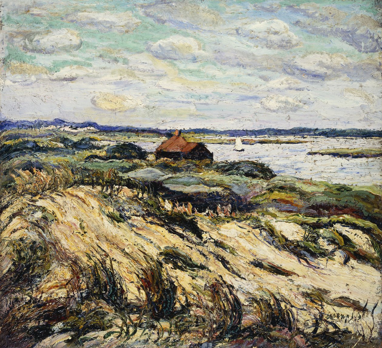 Kunyhó az öbölben alkotó: Ernest Lawson
