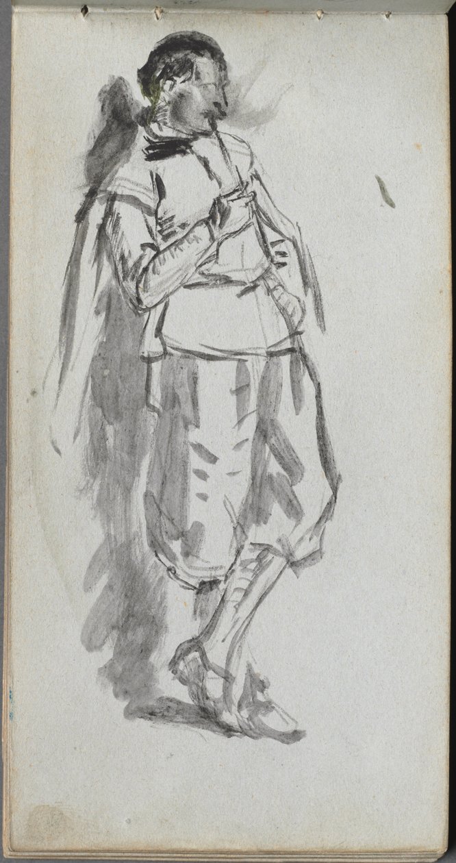 Vázlatfüzet, 46. oldal: Álló férfi ábra. alkotó: Jean Louis Ernest Meissonier