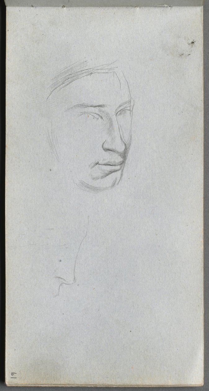 Vázlatfüzet, 61. oldal: Arc, 34 nézet profil. alkotó: Jean Louis Ernest Meissonier