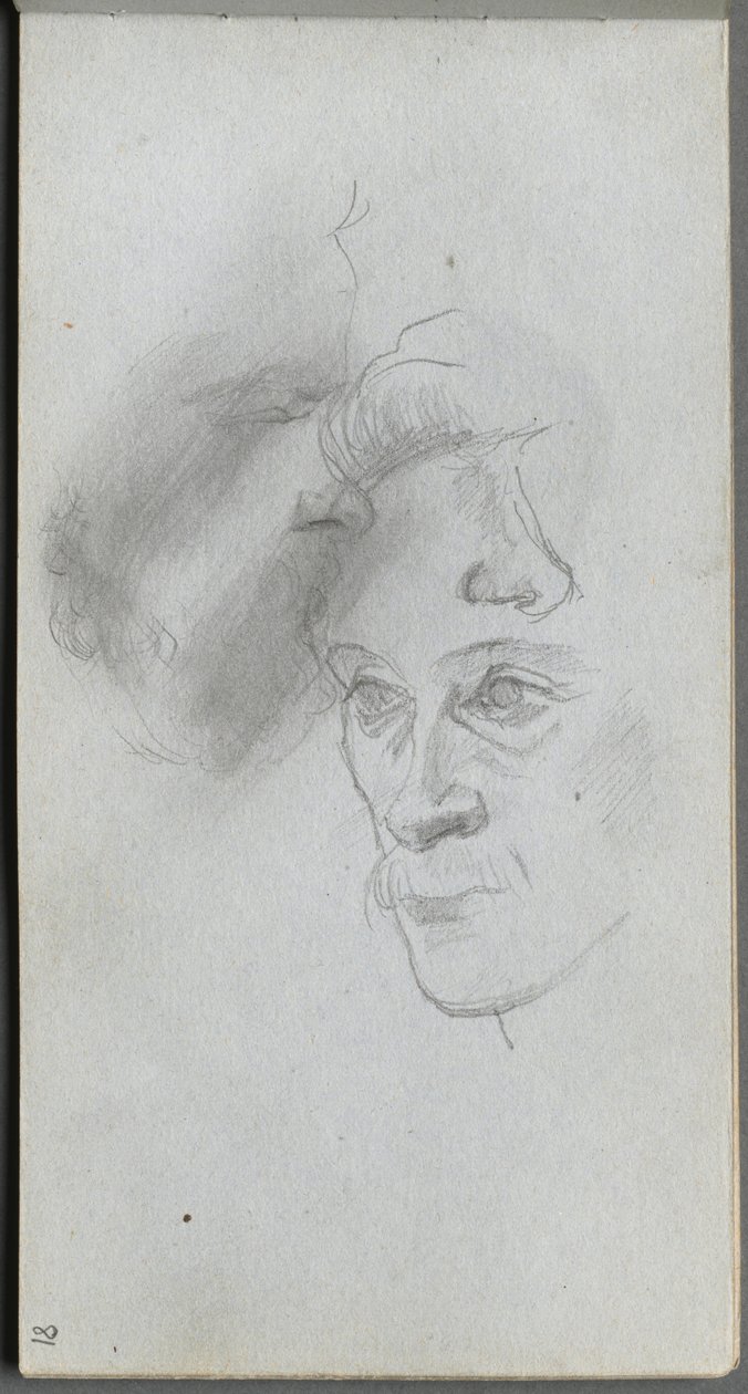 Vázlatfüzet, 81. oldal: Arcok tanulmányozása. alkotó: Jean Louis Ernest Meissonier