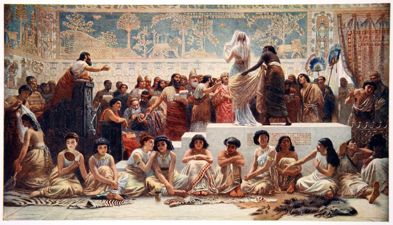 "A babiloni házassági piac", 1915. alkotó: Ernest Wellcousins