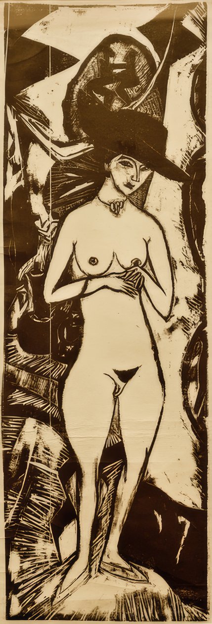 E.L.Kirchner, Akt fekete kalappal alkotó: Ernst Ludwig Kirchner