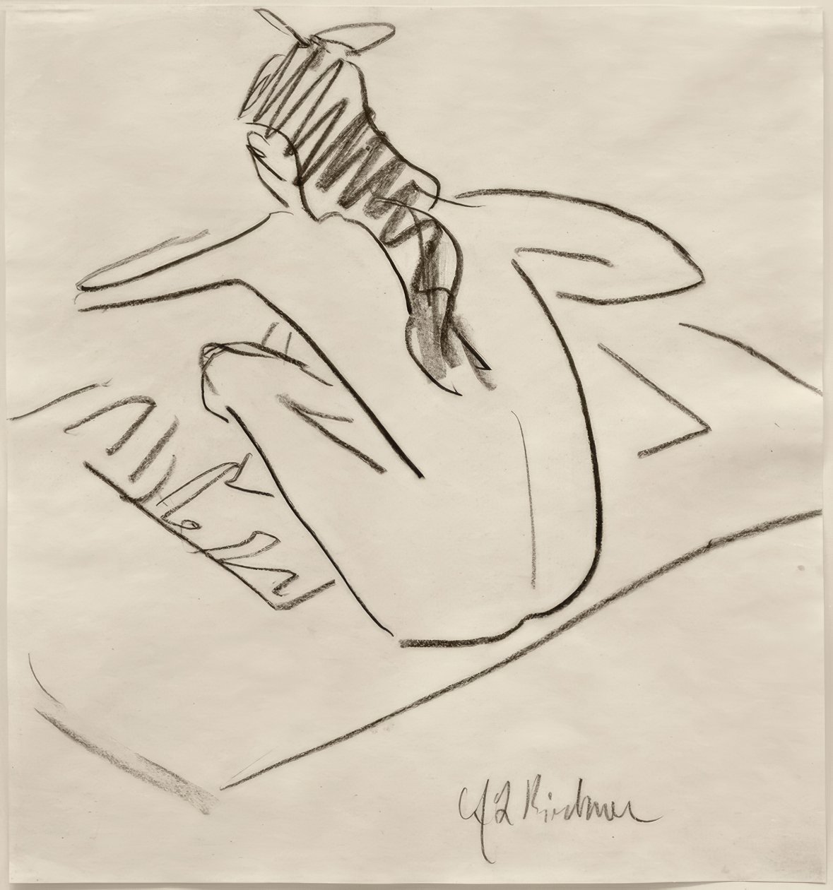 Cím nélkül (Fränzi hátulról ülve) alkotó: Ernst Ludwig Kirchner