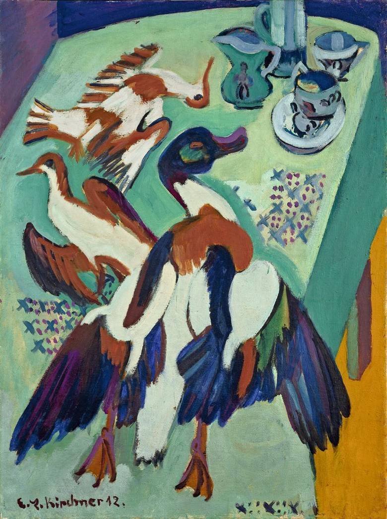 Csendélet kacsával és szalonkával alkotó: Ernst Ludwig Kirchner