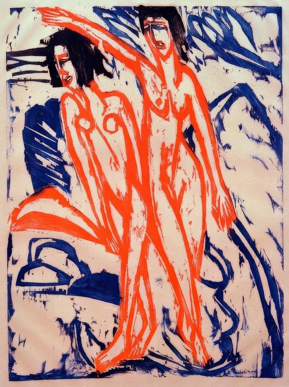 Két fürdőző a parton alkotó: Ernst Ludwig Kirchner