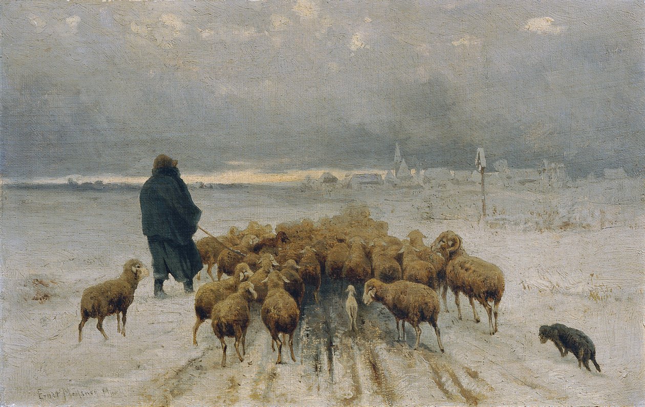 Visszatérő birkanyáj alkotó: Ernst Adolph Meissner