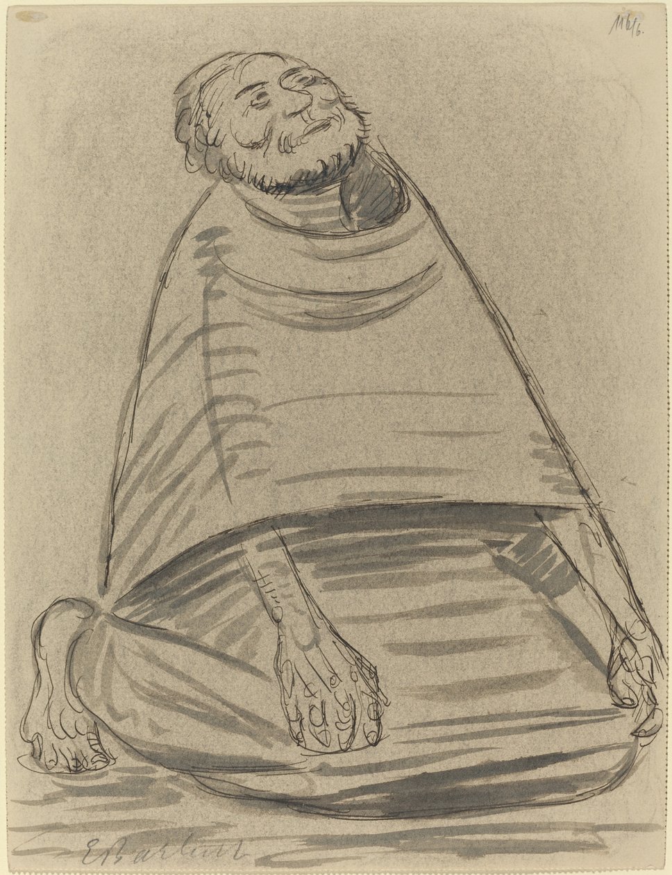 Térdelő ember, 1916. alkotó: Ernst Barlach