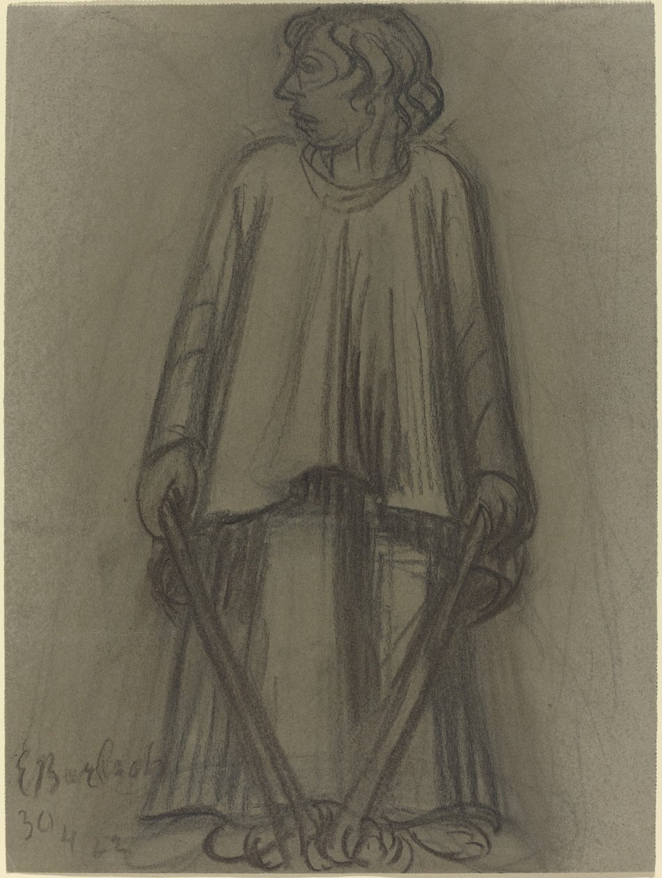 Álló alak kialudt fáklyákkal, 1922. alkotó: Ernst Barlach