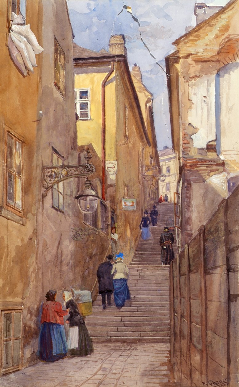 Kolduslépcső Bécs-Mariahilfben alkotó: Ernst Graner