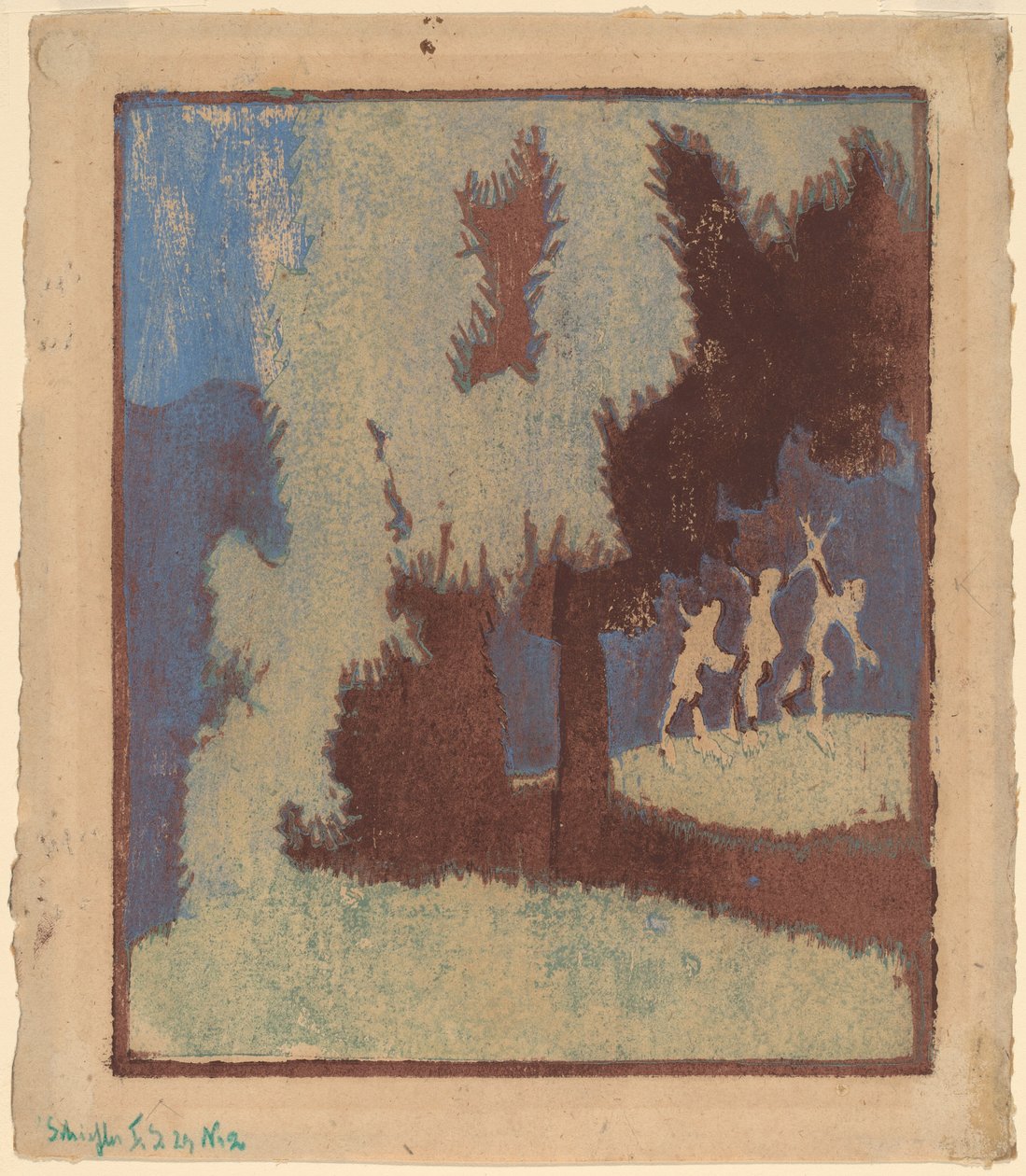 Gesztenyefák holdfényben, 1904. alkotó: Ernst Ludwig Kirchner