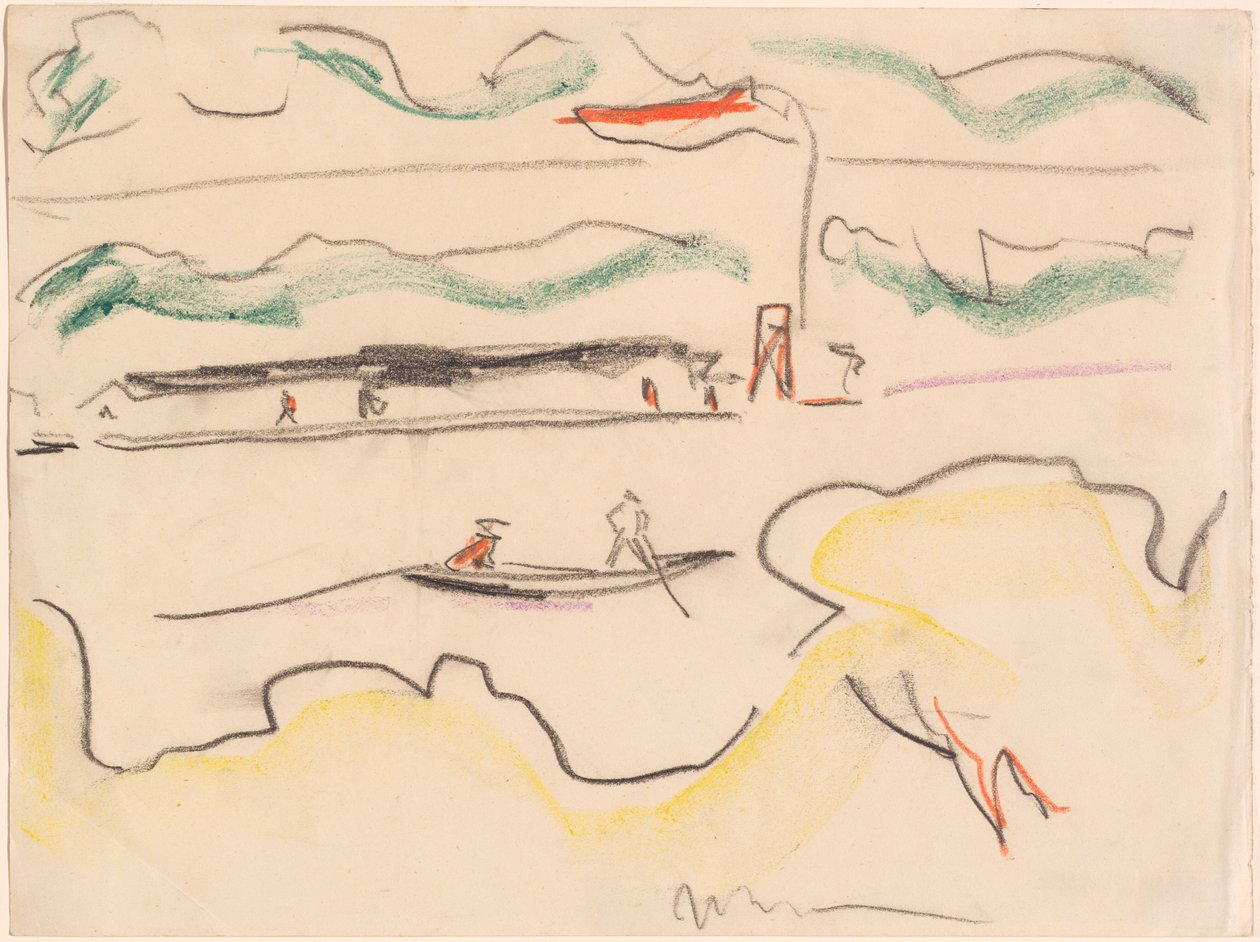 Elba táj Drezda mellett, 1909. alkotó: Ernst Ludwig Kirchner