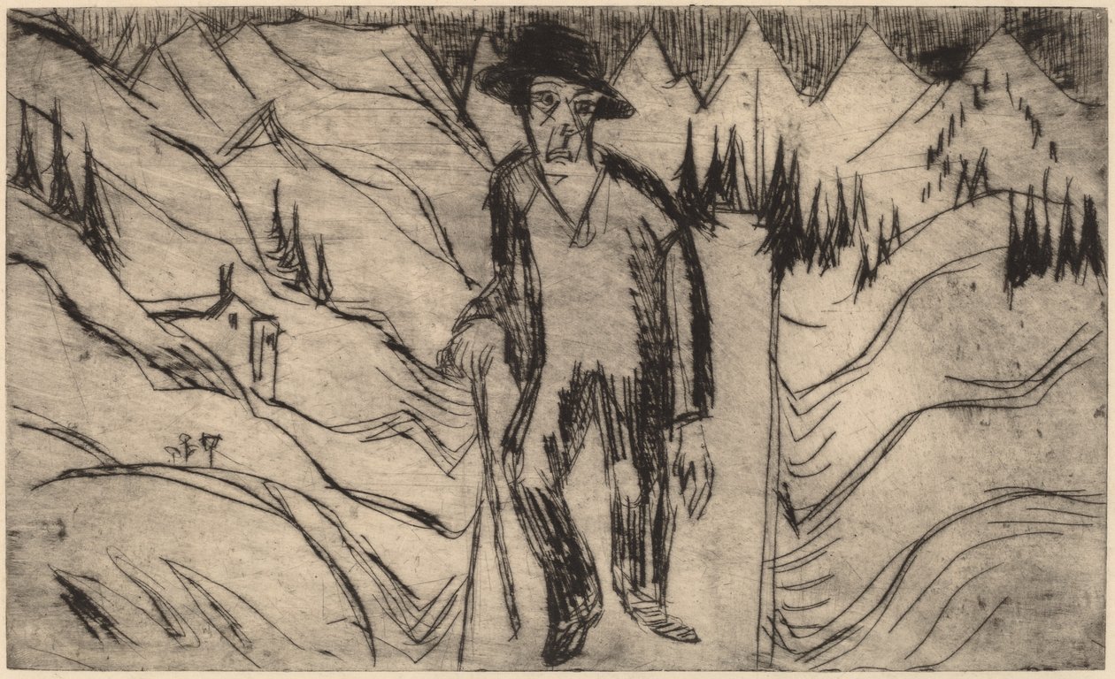 A vándor, 1922. alkotó: Ernst Ludwig Kirchner