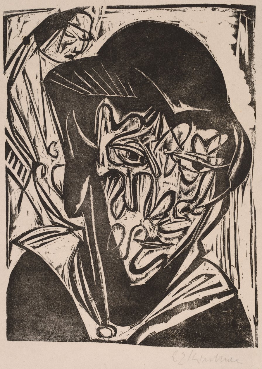 Nő fátyollal, 1915. alkotó: Ernst Ludwig Kirchner