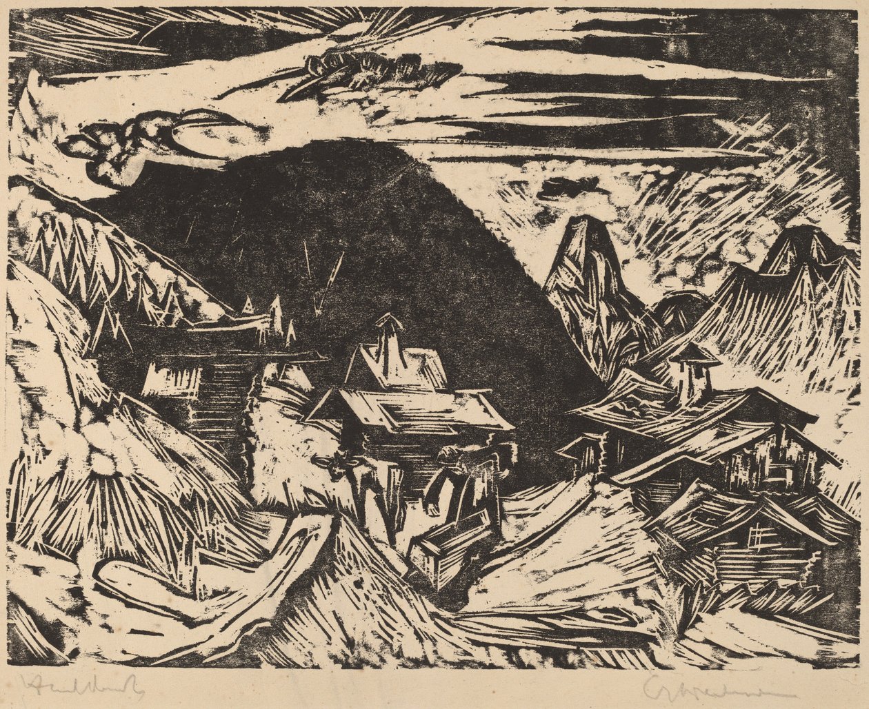Alpesi legelő alkotó: Ernst Ludwig Kirchner