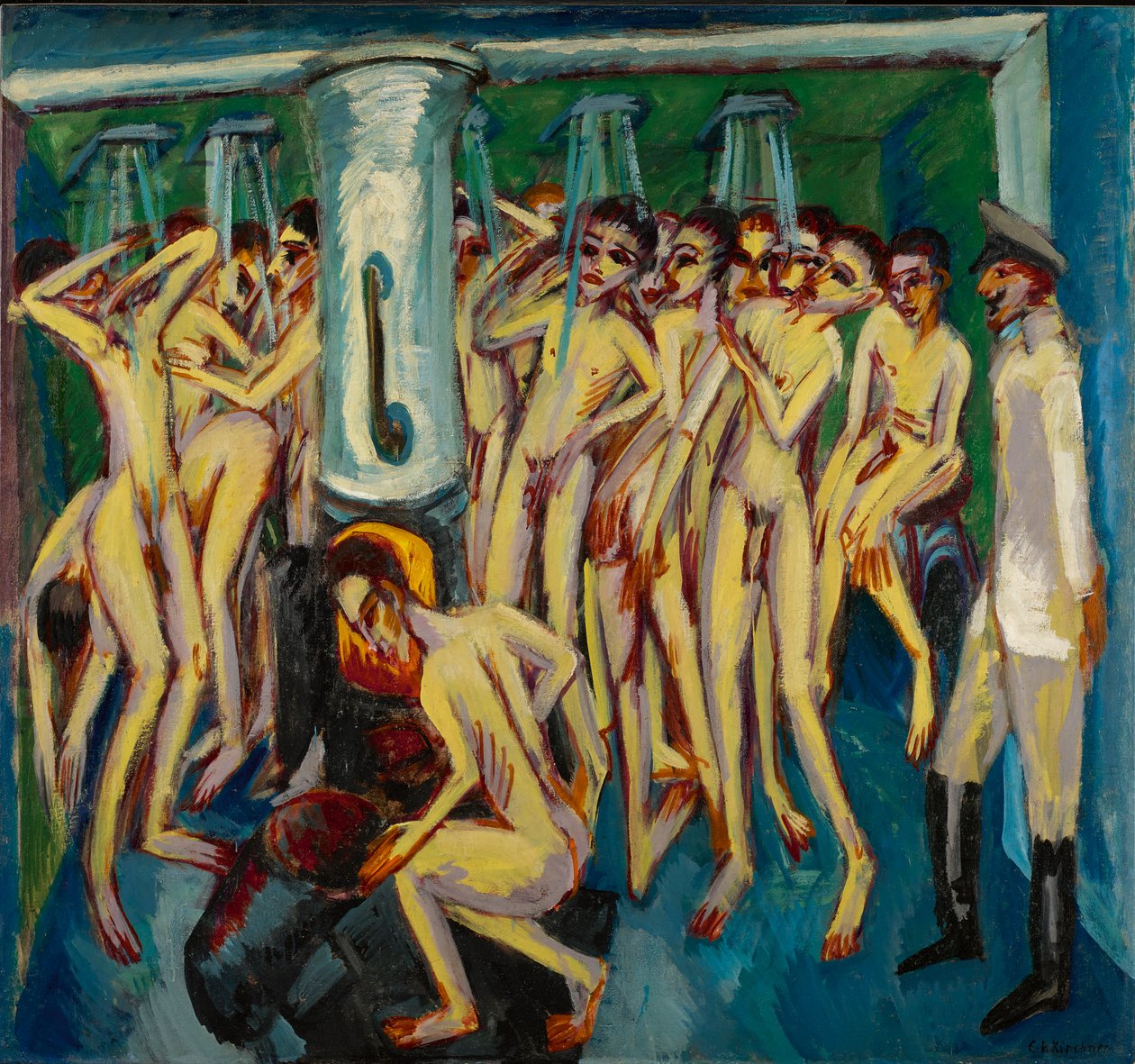 A katonák tüzérei, 1915. alkotó: Ernst Ludwig Kirchner