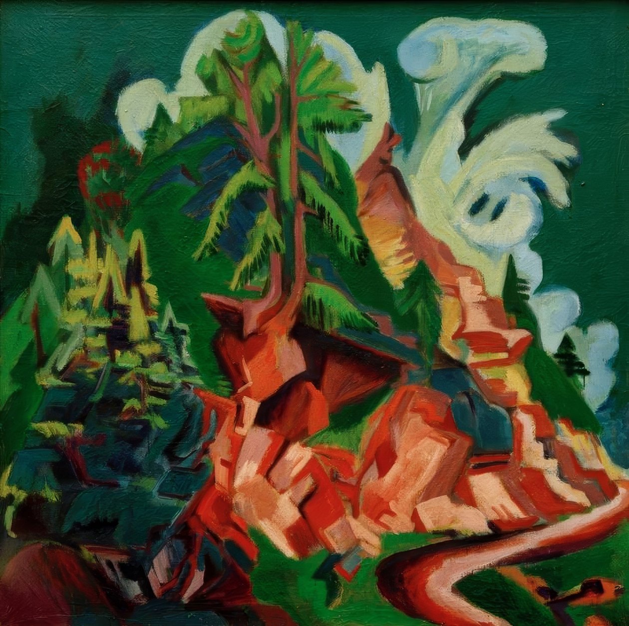 A hegy. Az út Stafelhez alkotó: Ernst Ludwig Kirchner
