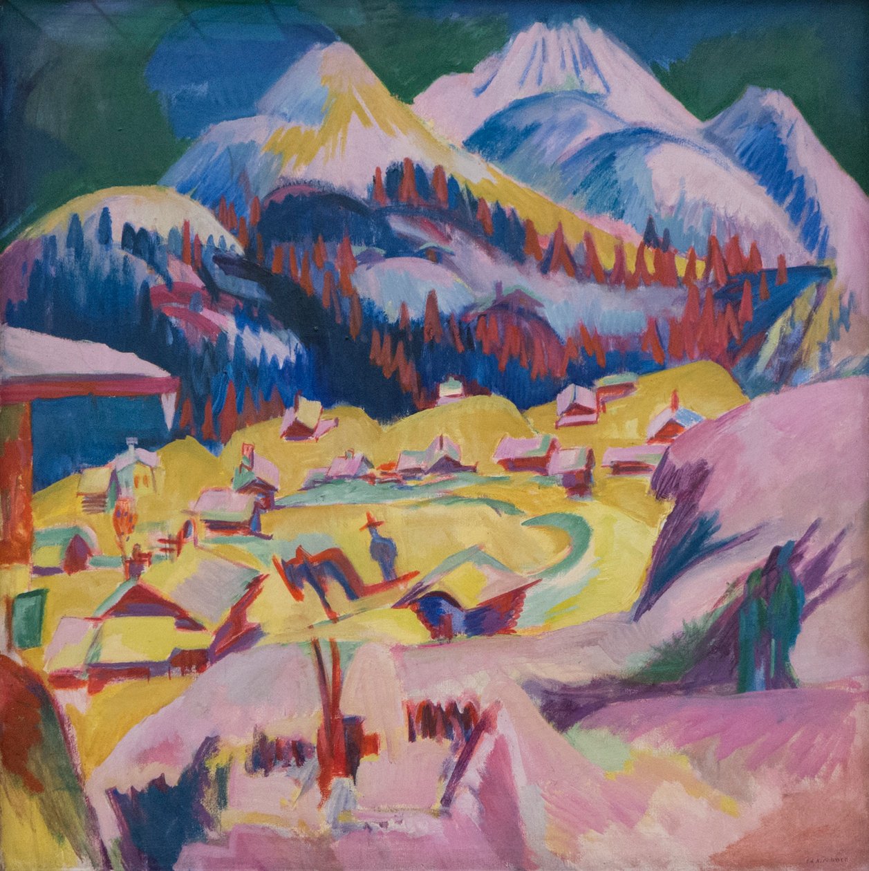 Frauenkirch télen, 1918-1919. alkotó: Ernst Ludwig Kirchner