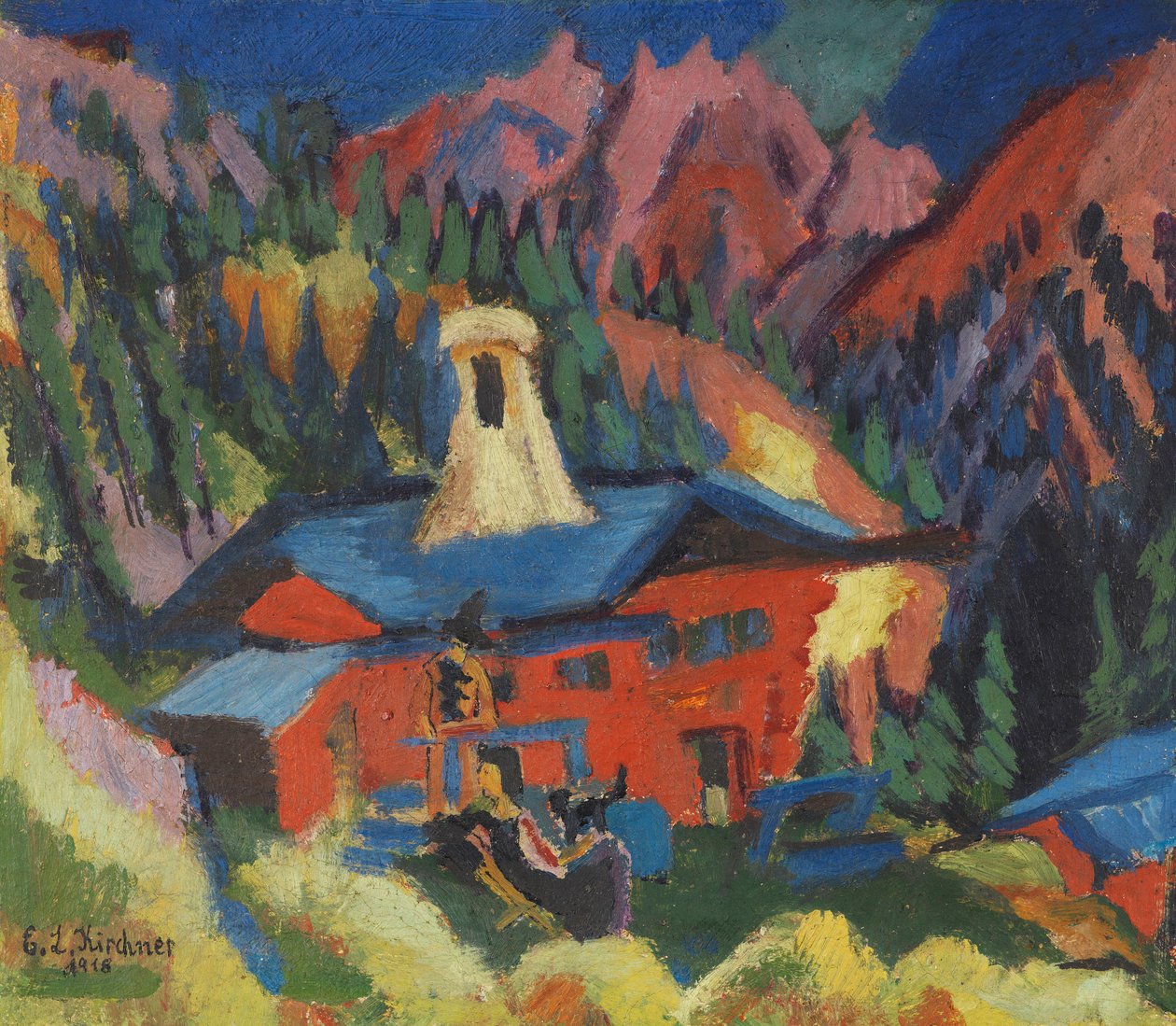 Ház a Stafelalpon, 1918-1919. alkotó: Ernst Ludwig Kirchner