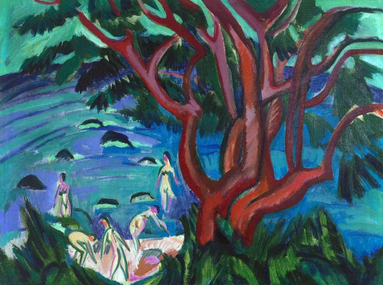 Vörös fa a tengerparton, 1913. alkotó: Ernst Ludwig Kirchner