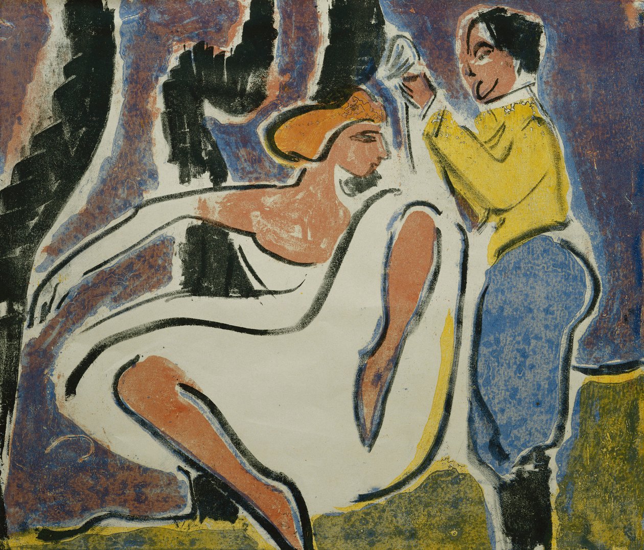 Orosz pártánc; Russisches Tanzerpaar, 1909 alkotó: Ernst Ludwig Kirchner