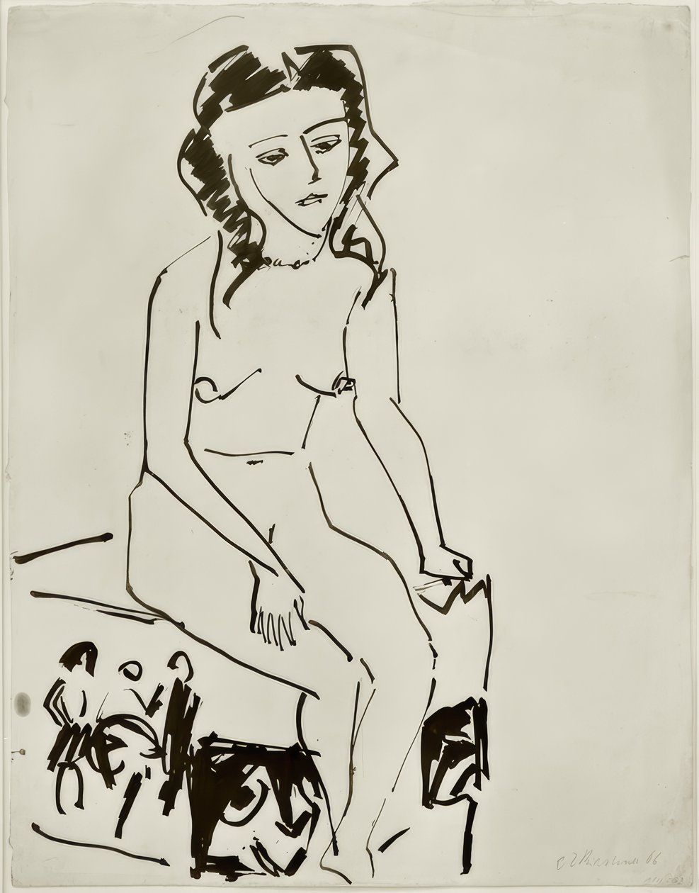 Ülő női akt alkotó: Ernst Ludwig Kirchner