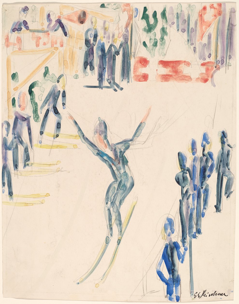 Síugró alkotó: Ernst Ludwig Kirchner