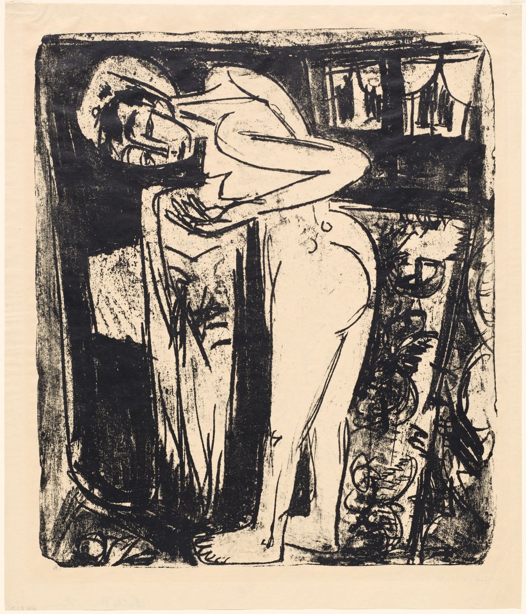 Meztelenül állva a szobában alkotó: Ernst Ludwig Kirchner